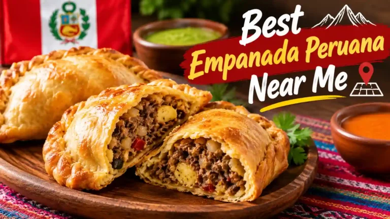 Best Empanada Peruana near me featuring golden-brown Peruvian pastries filled with seasoned meat and vegetables.
